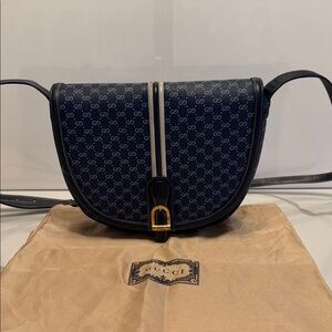 Vintage Gucci Navy Blue Crossbody Bag